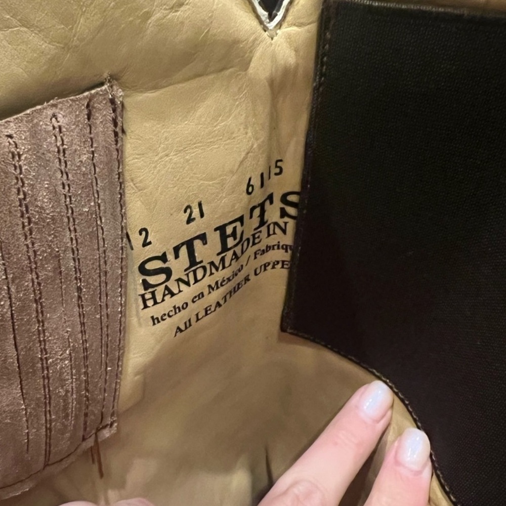 Stetson Brown Suede Western Knee-High Boots - Picture 5 of 6